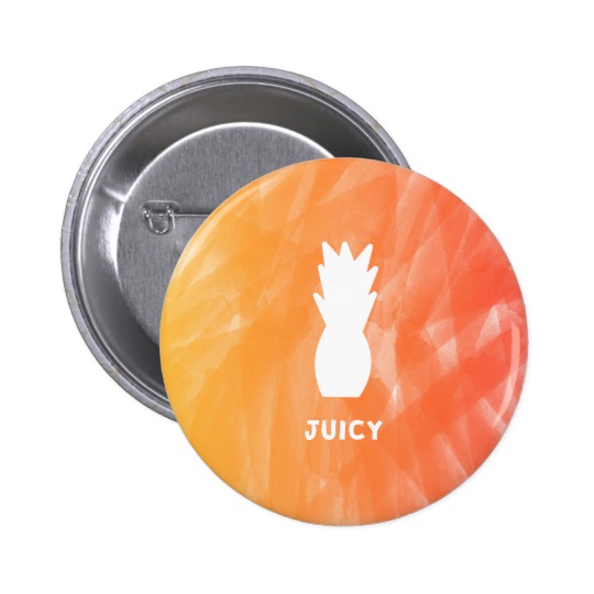 Watercolor Pineapple Badge
